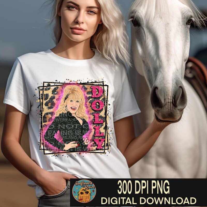 Dolly png file for sublimation T-shirts. Get Both