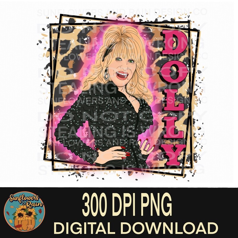 Dolly png file for sublimation T-shirts. Get Both