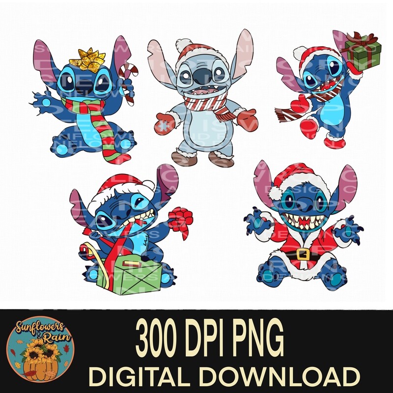 Christmas stitch clipart png files.  Individual files