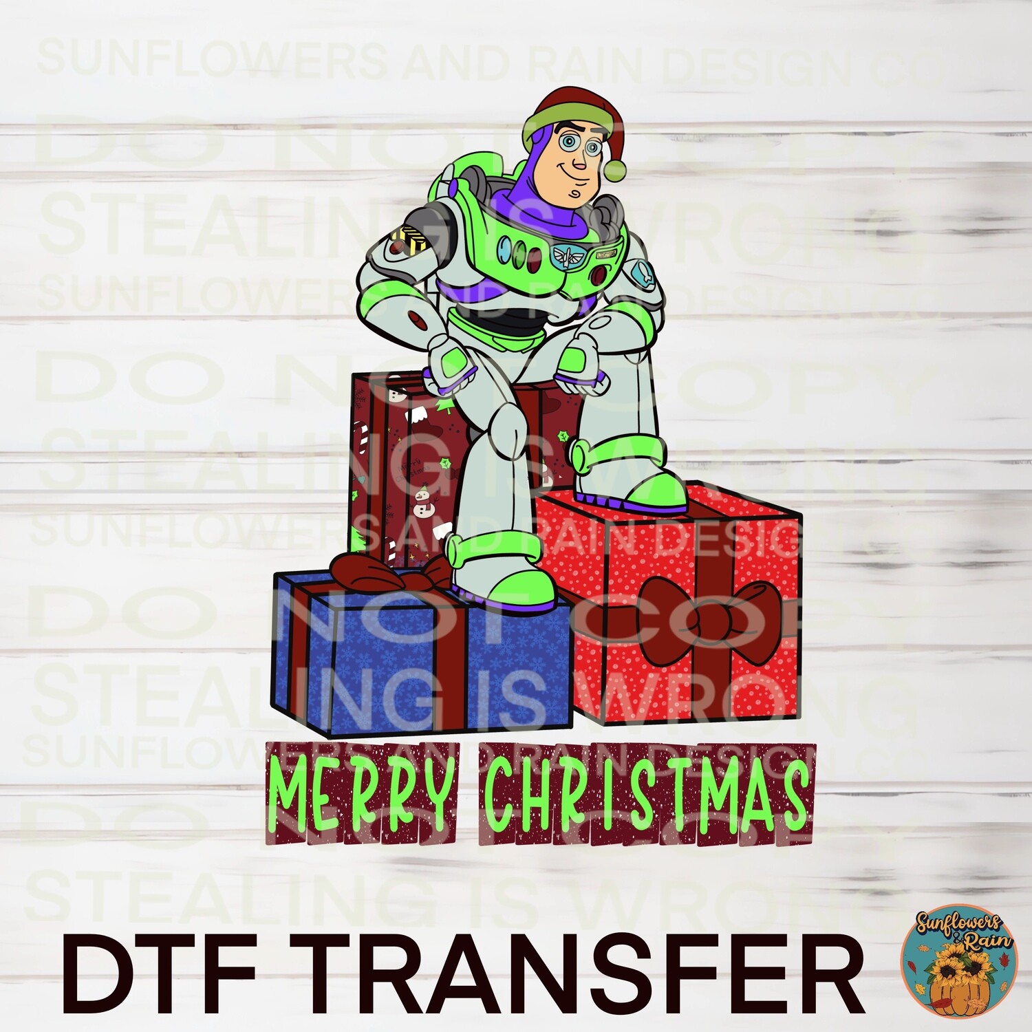 Buzz light year Christmas Dtf transfer.