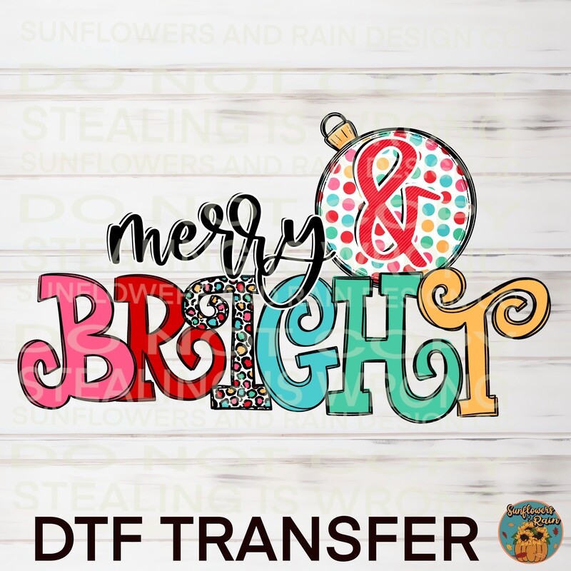 Merry &amp; Bright   Dtf transfer.