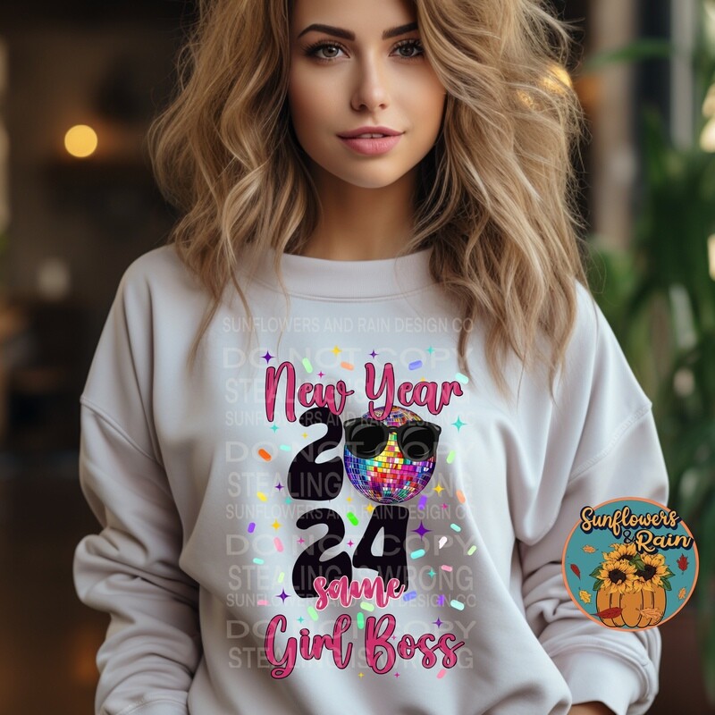 New year same girl boss 2024 png file.