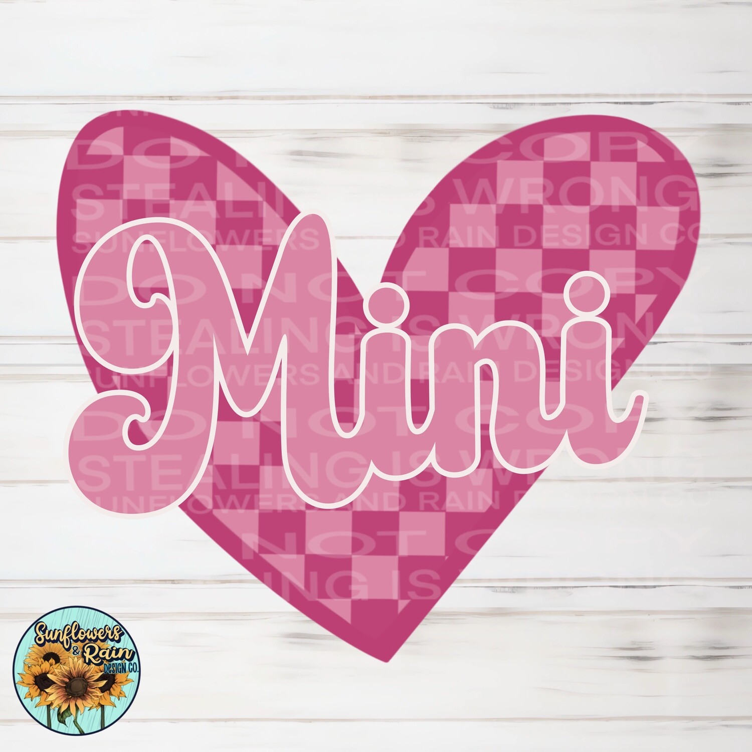 Mini pink retro heart png file for sublimation