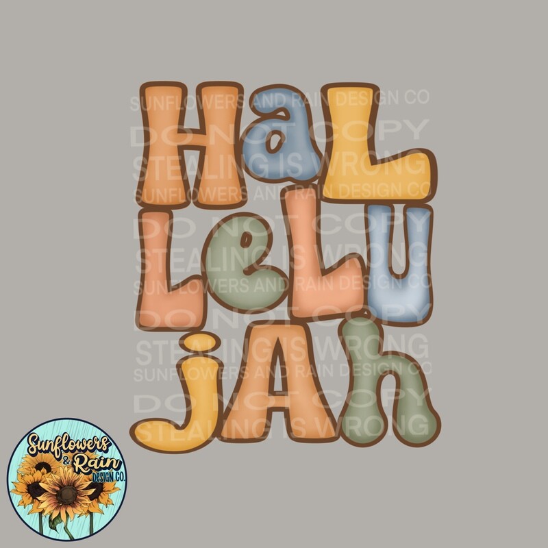 Hallelujah  Retro png.  Png file for sublimation tshirts.