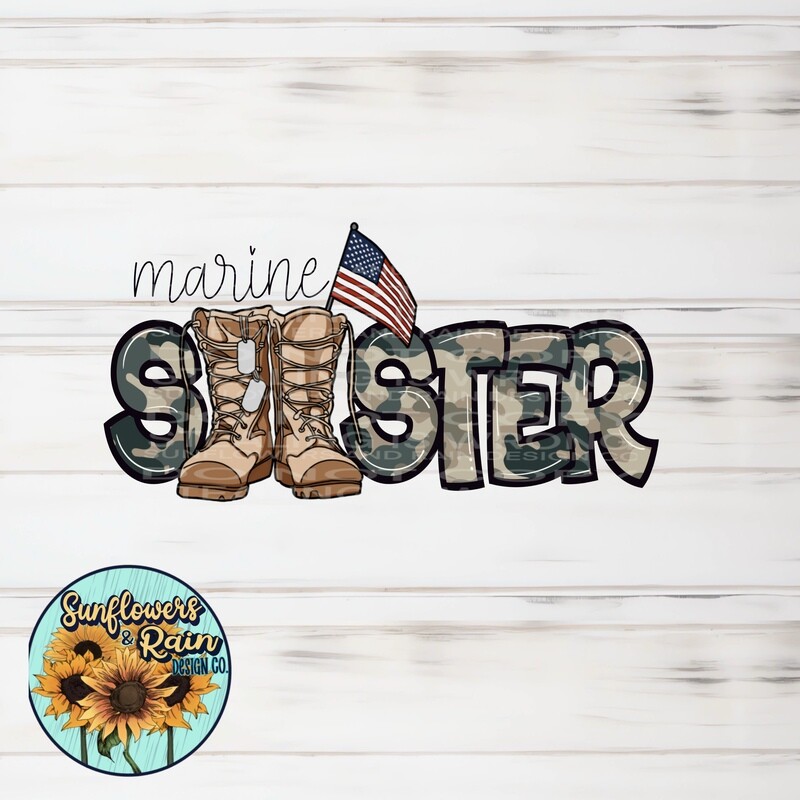 Marines sister digital download, Sublimation design.