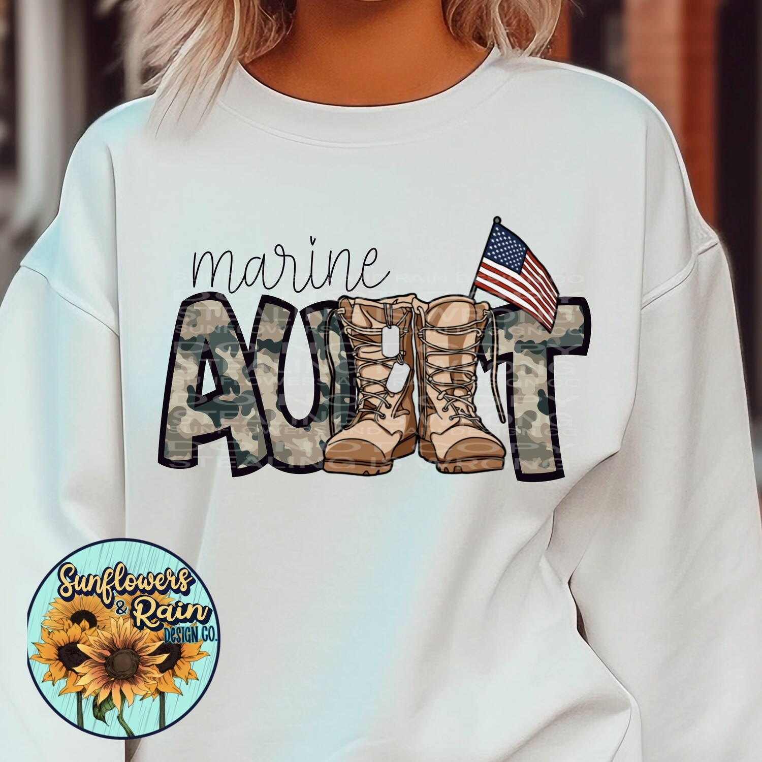 Marine  mom aunt png file for sublimation T-shirts. Digital download. Support our troops. Patriotic sublimation designs. American flag png