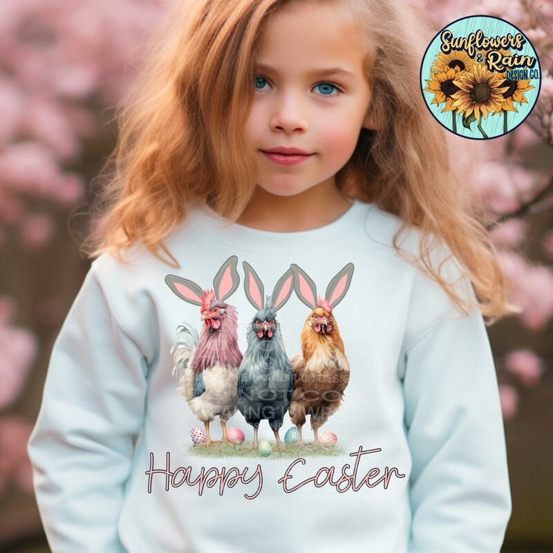 Happy Easter chickens   png files included  digital download, Sublimation design.