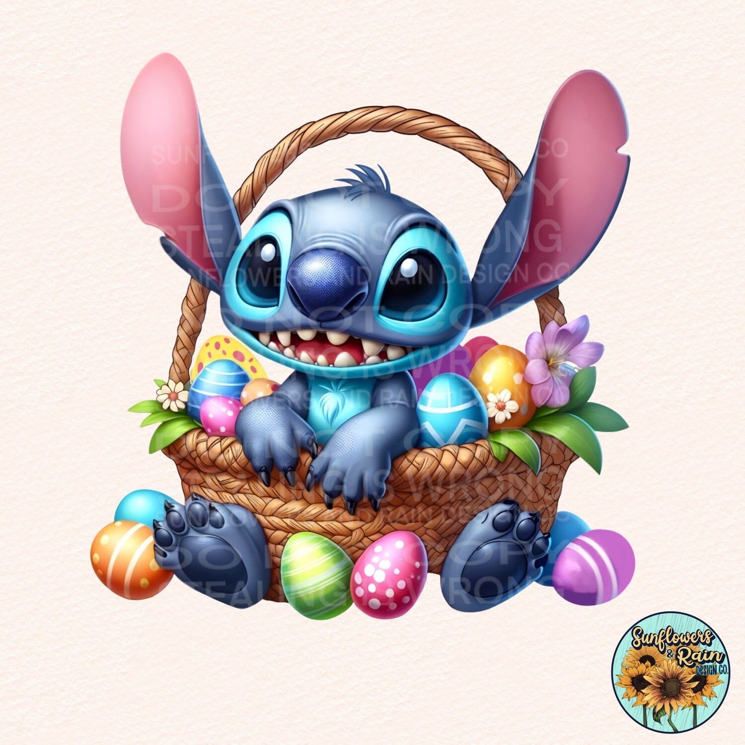 Stitch Easter png files included  digital download, Sublimation design.
