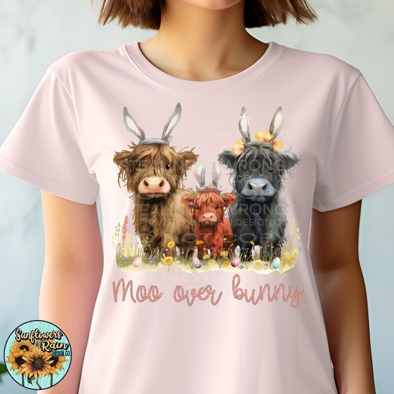 Highland cow Easter png files included  digital download, Sublimation design.