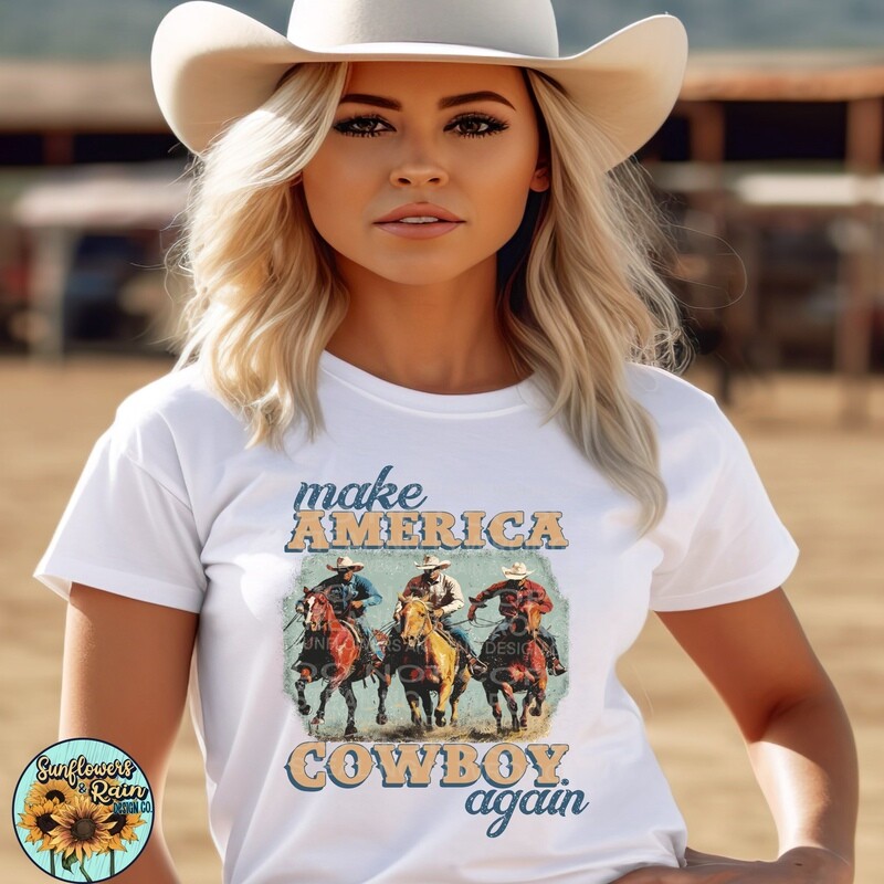 Make America cowboy again Png file for sublimation tshirts.
