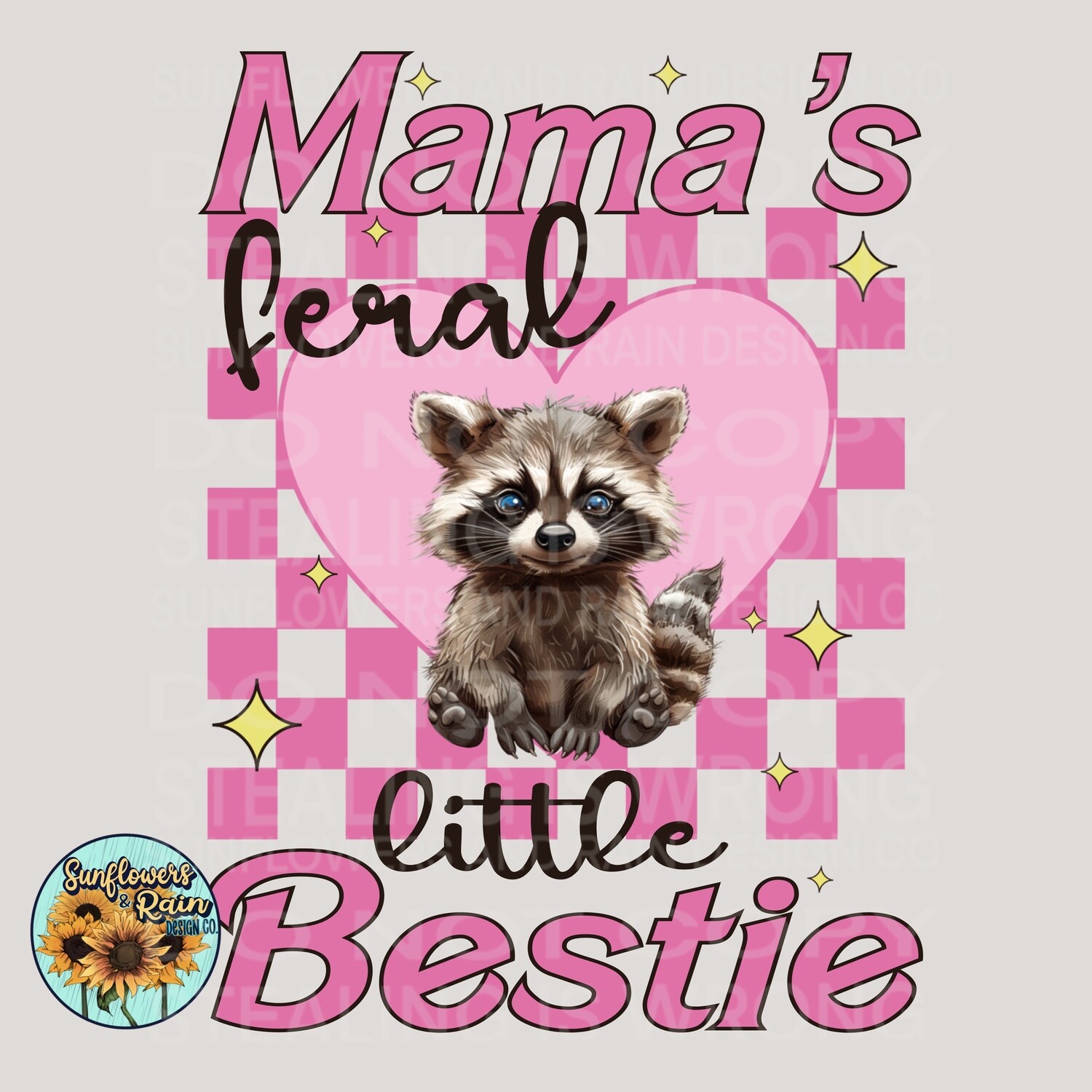 Mamas feral little bestie pink  png file digital download, Sublimation design.