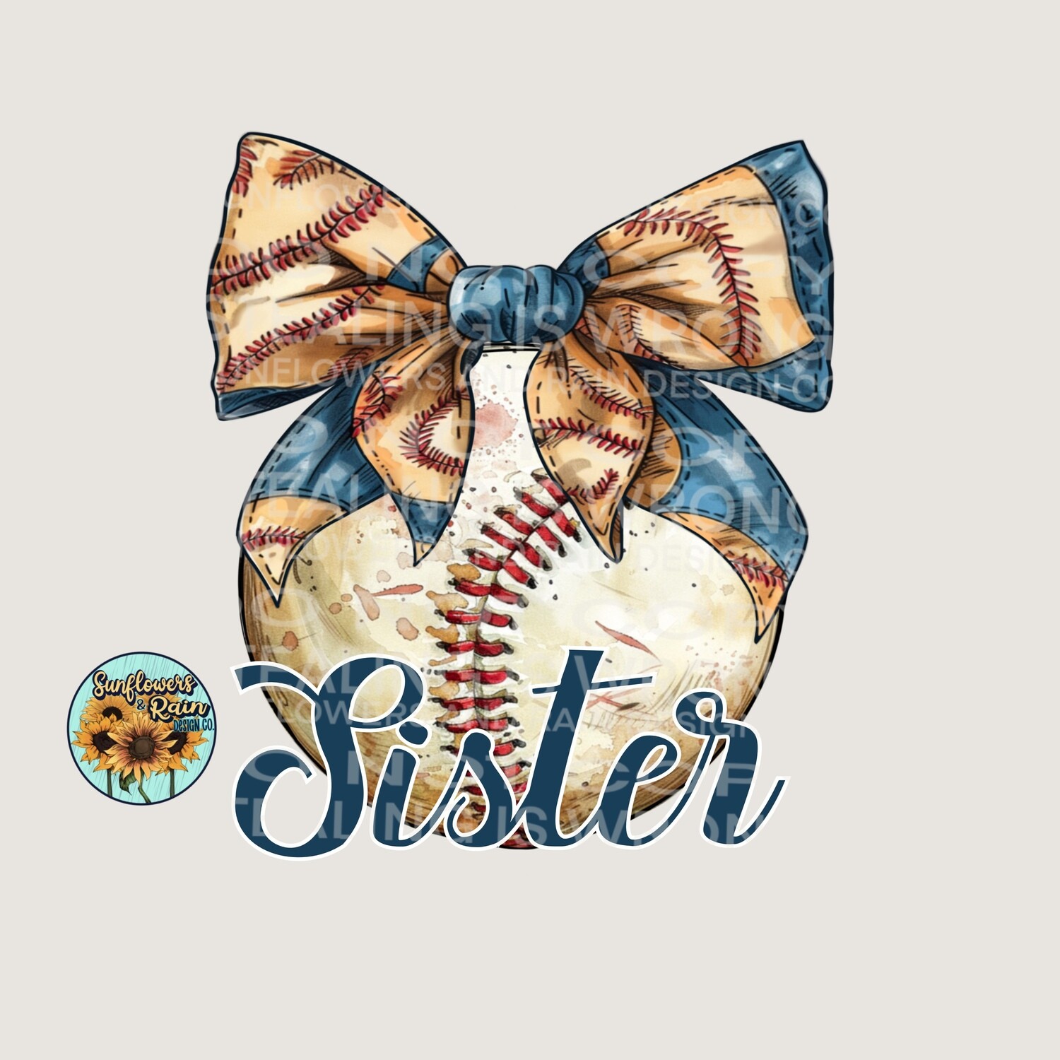 Baseball sister  with bow png file digital download, Sublimation design.