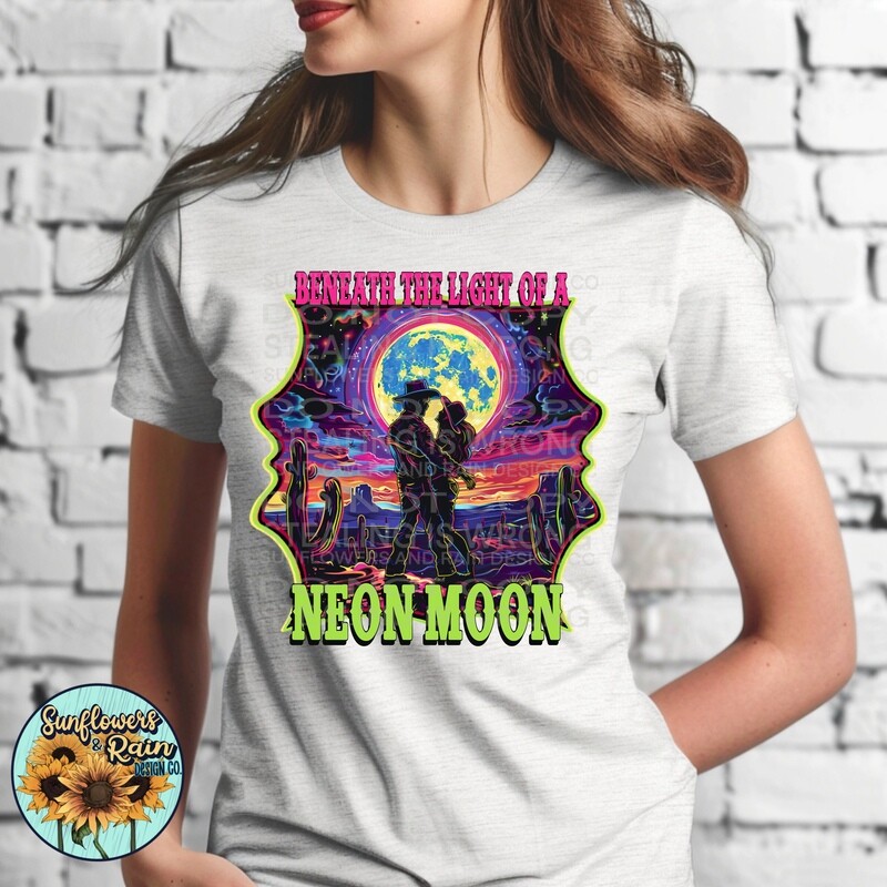 Neon Moon. Country Music  png file included  digital download, Sublimation design.