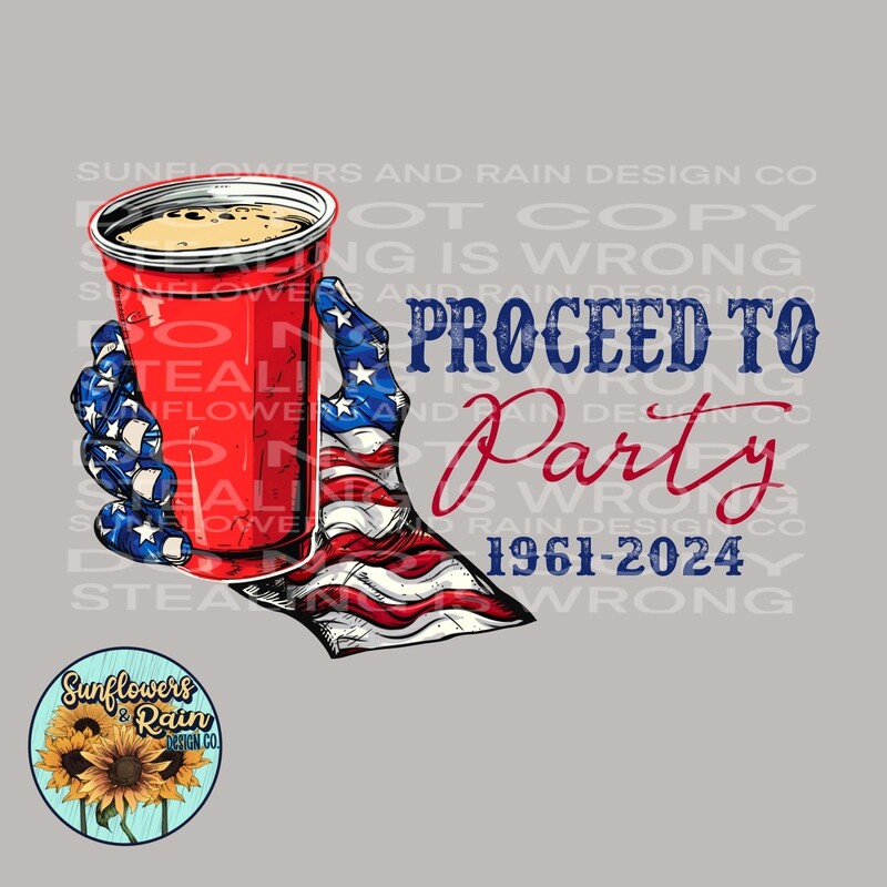 Proceed to party. Country Music  png file included  digital download, Sublimation design.