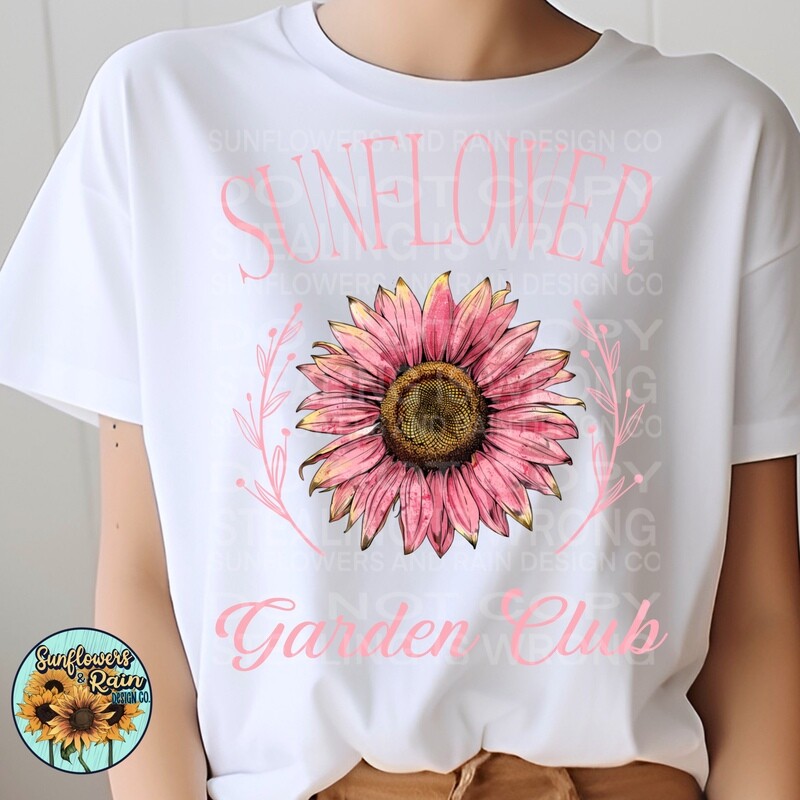 Sunflower garden club  png file included  digital download, Sublimation design.