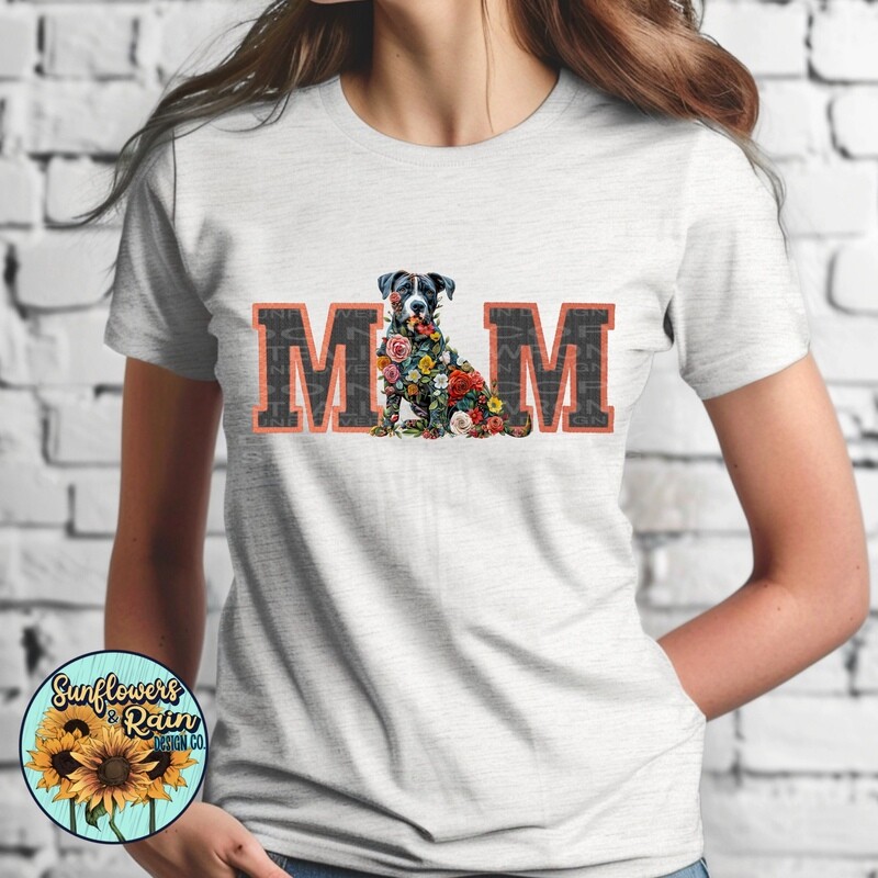Floral dog mom png file included  digital download, Sublimation design.