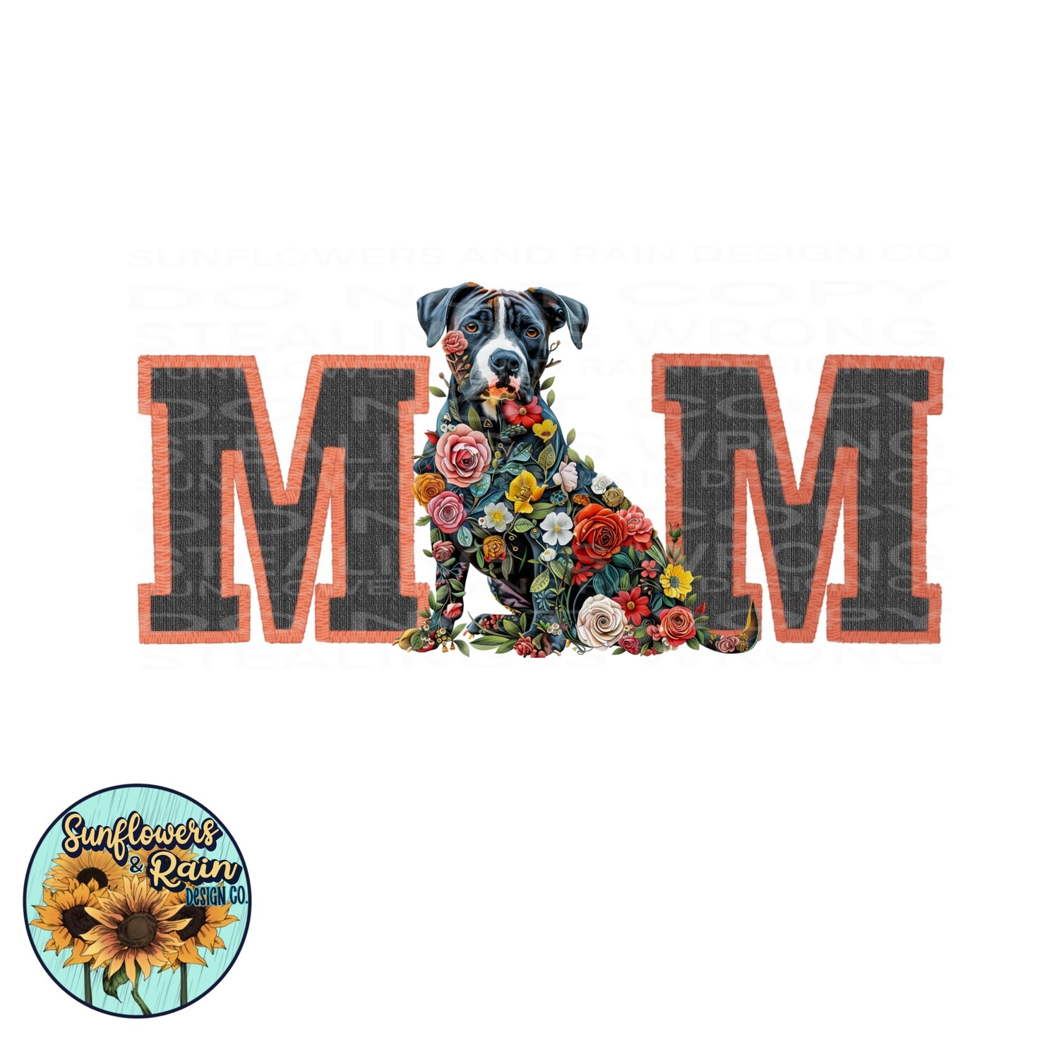 Floral dog mom png file included  digital download, Sublimation design.