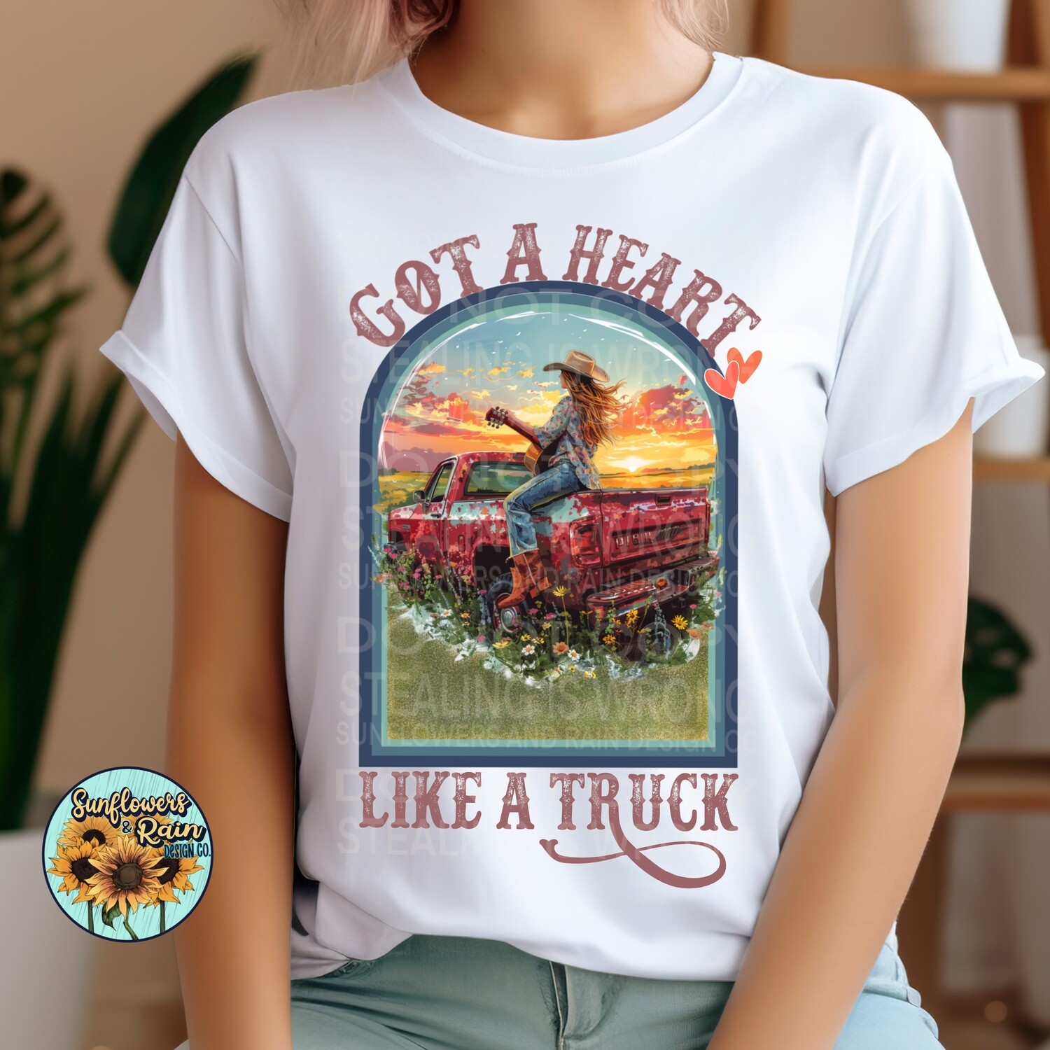 Heart like a truck png file digital download, Sublimation design.