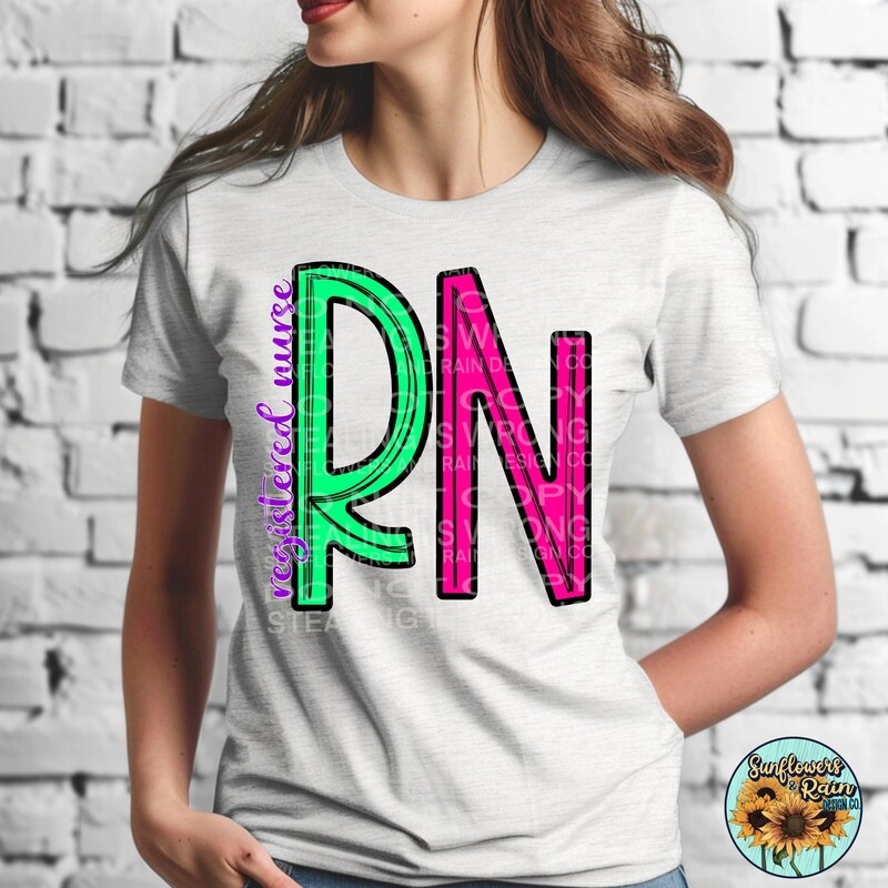 Registered Nurse png file included digital download, Sublimation design.