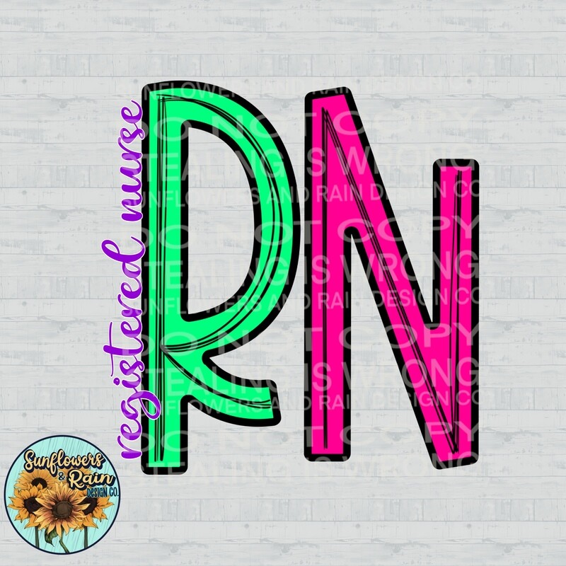 Registered Nurse png file included digital download, Sublimation design.