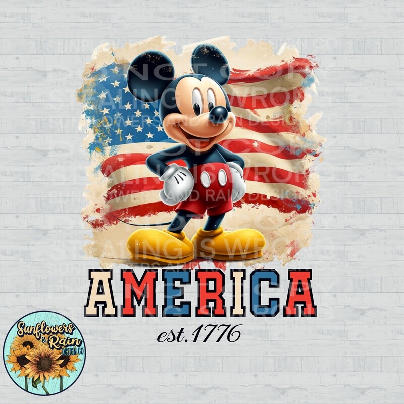 Mickey America png file included digital download, Sublimation design.
