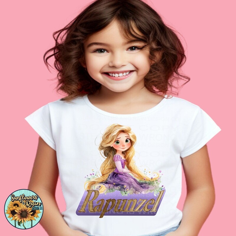 Rapunzel png file included digital download, Sublimation design.