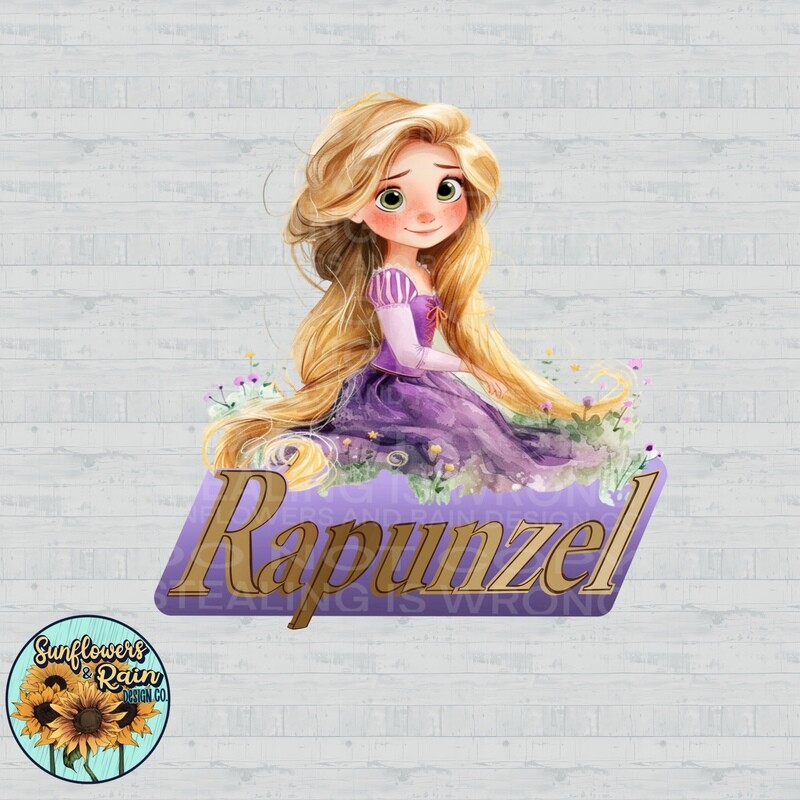 Rapunzel png file included digital download, Sublimation design.