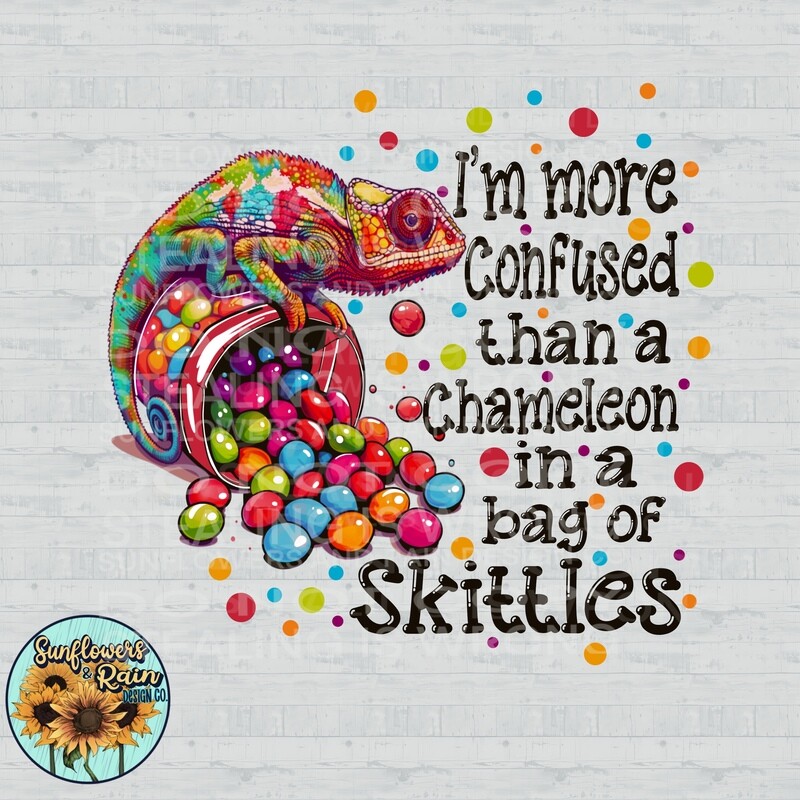 Confused chameleon png file included digital download, Sublimation design.