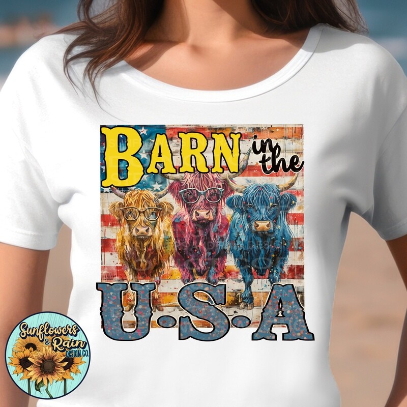 Barn in the USA png file included digital download, Sublimation design.