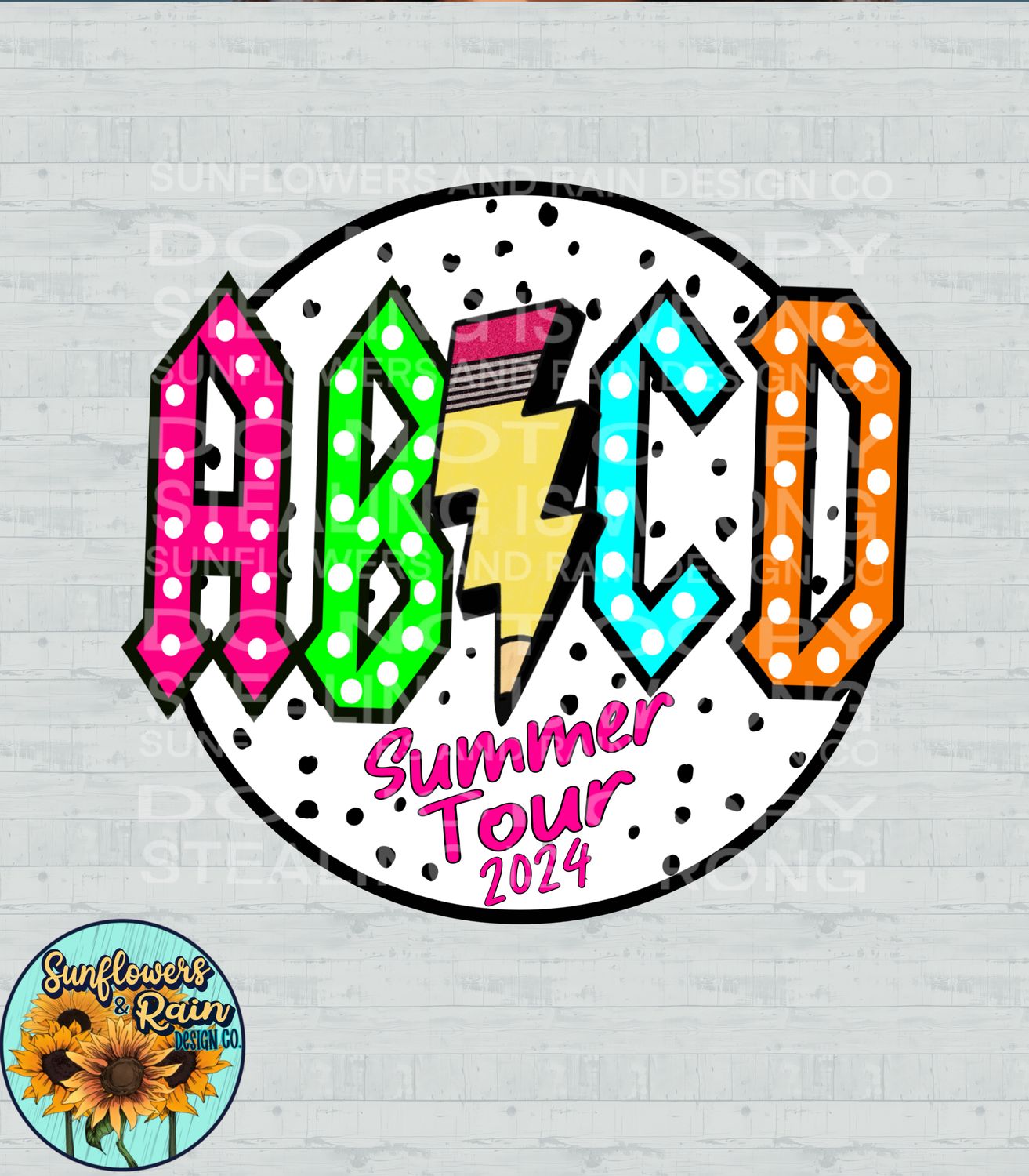 ABCD summer tour  png file included digital download, Sublimation design.