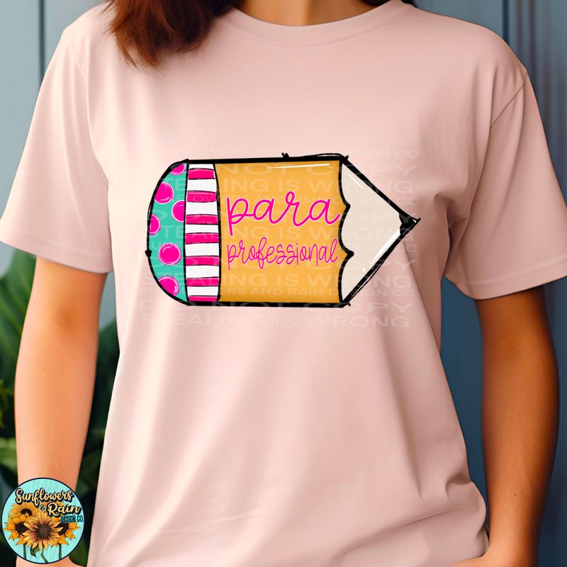 Paraprofessional pencil png file included digital download, Sublimation design.