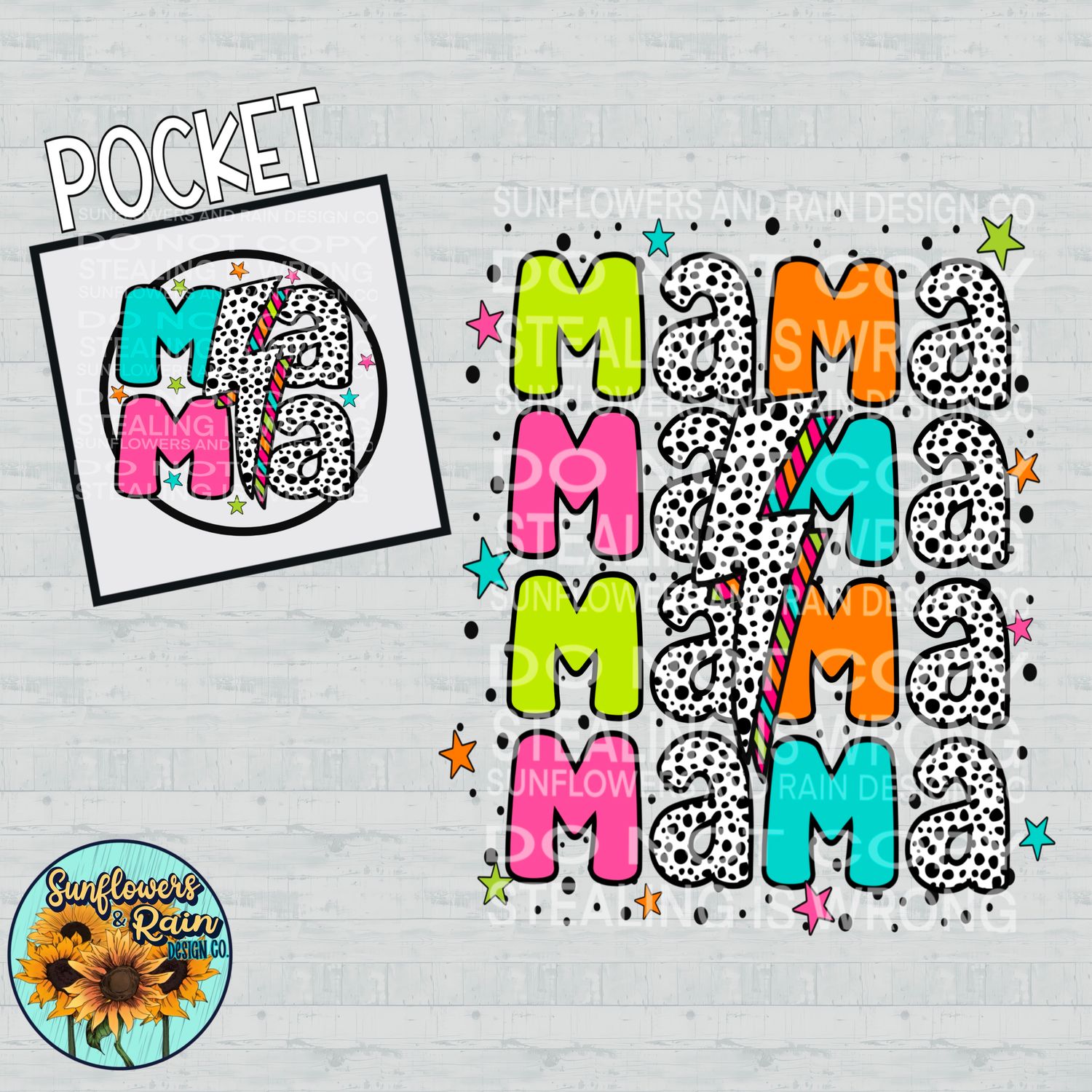 Mama with matching pocket  png file included digital download, Sublimation design.