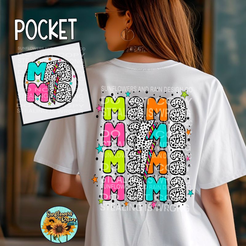 Mama with matching pocket  png file included digital download, Sublimation design.