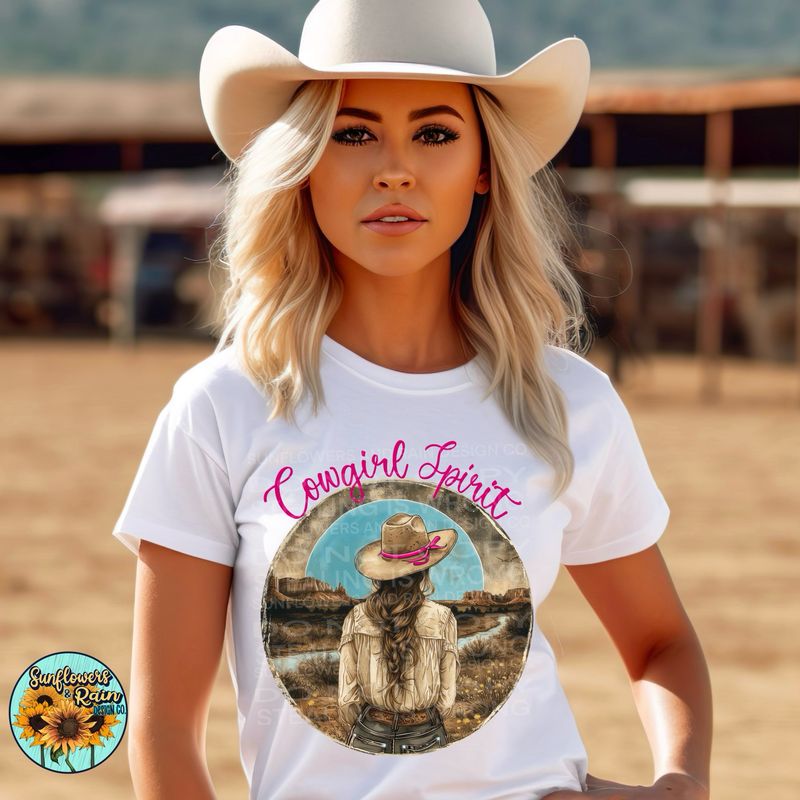 Cowgirl Spirit PNG File For Sublimation and DTF T-shirts.