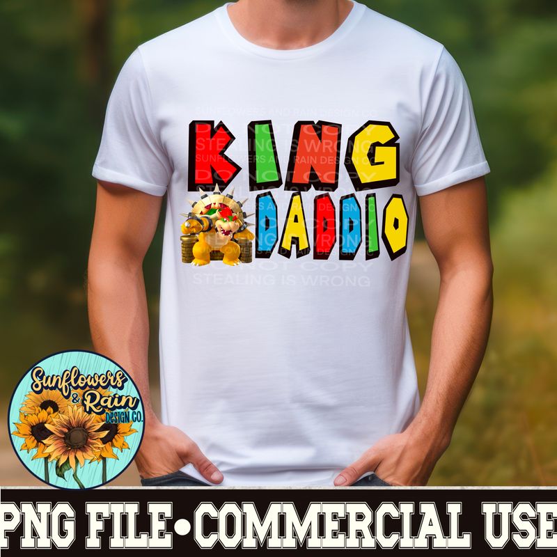 Bowser King Daddio  PNG file for sublimation or DTF T-shirts. Digital download only.
