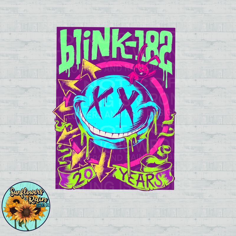 Blink 182 PNG file for sublimation or DTF T-shirts. Digital download only.