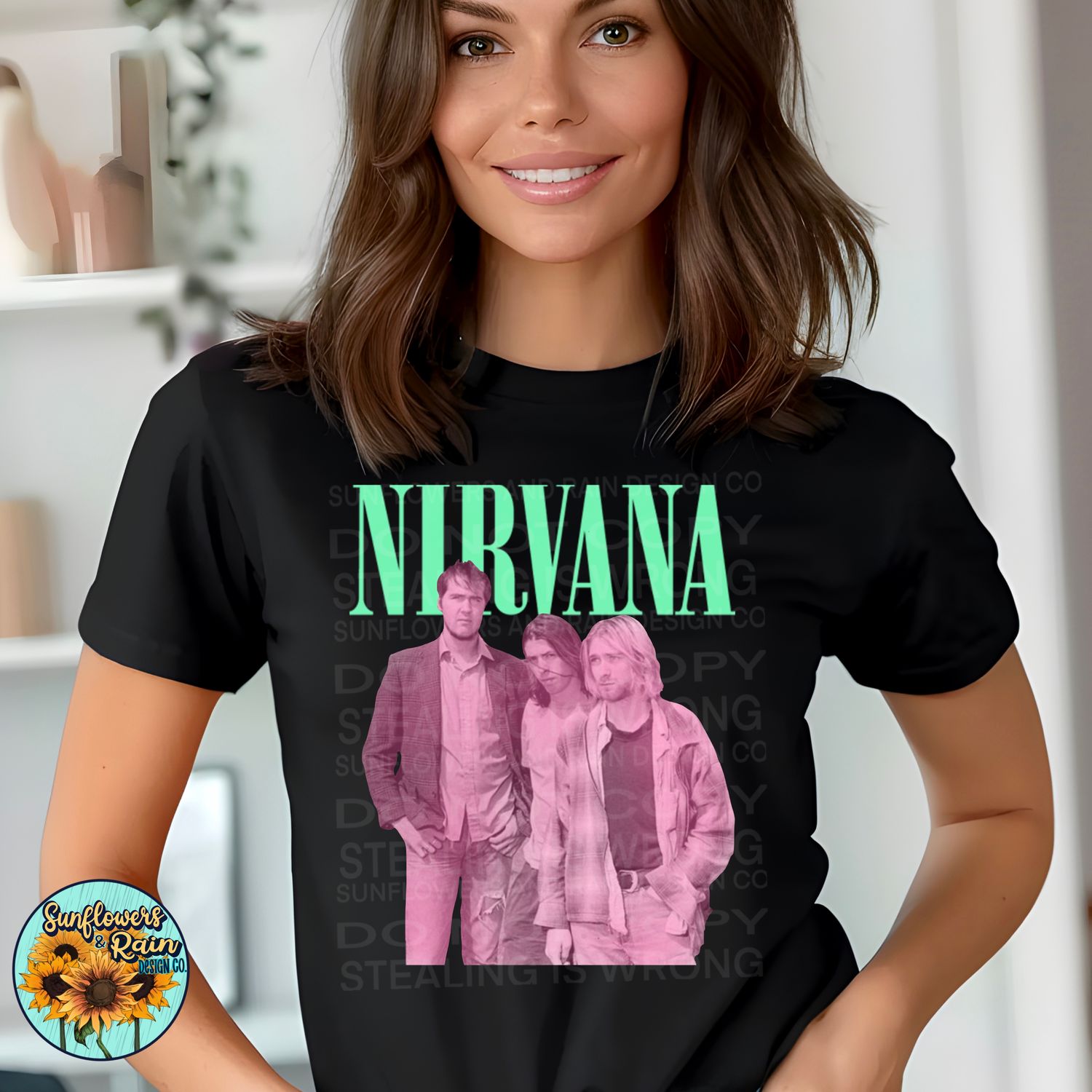 Nirvana  pastel PNG file for sublimation or DTF T-shirts. Digital download only.
