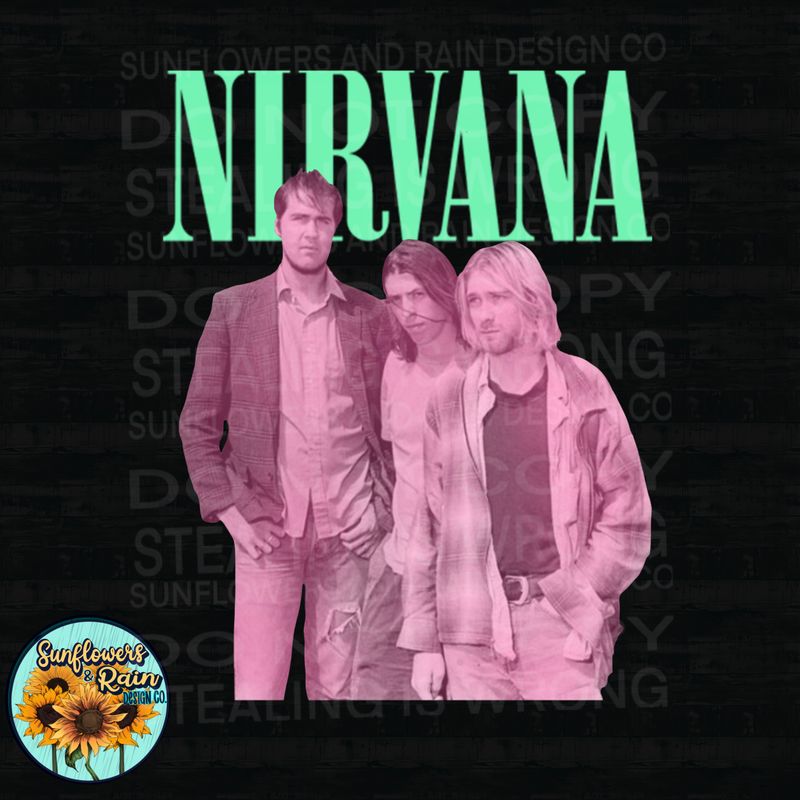 Nirvana  pastel PNG file for sublimation or DTF T-shirts. Digital download only.
