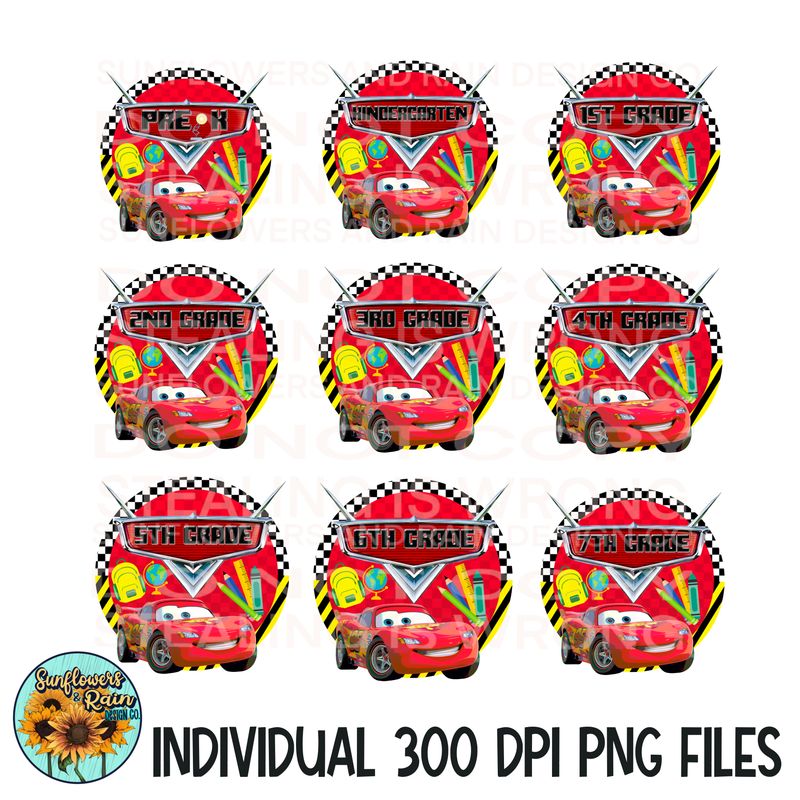 Disneys Cars  Back To School Shirt Design, First Day School  Bundle Png Sublimation.