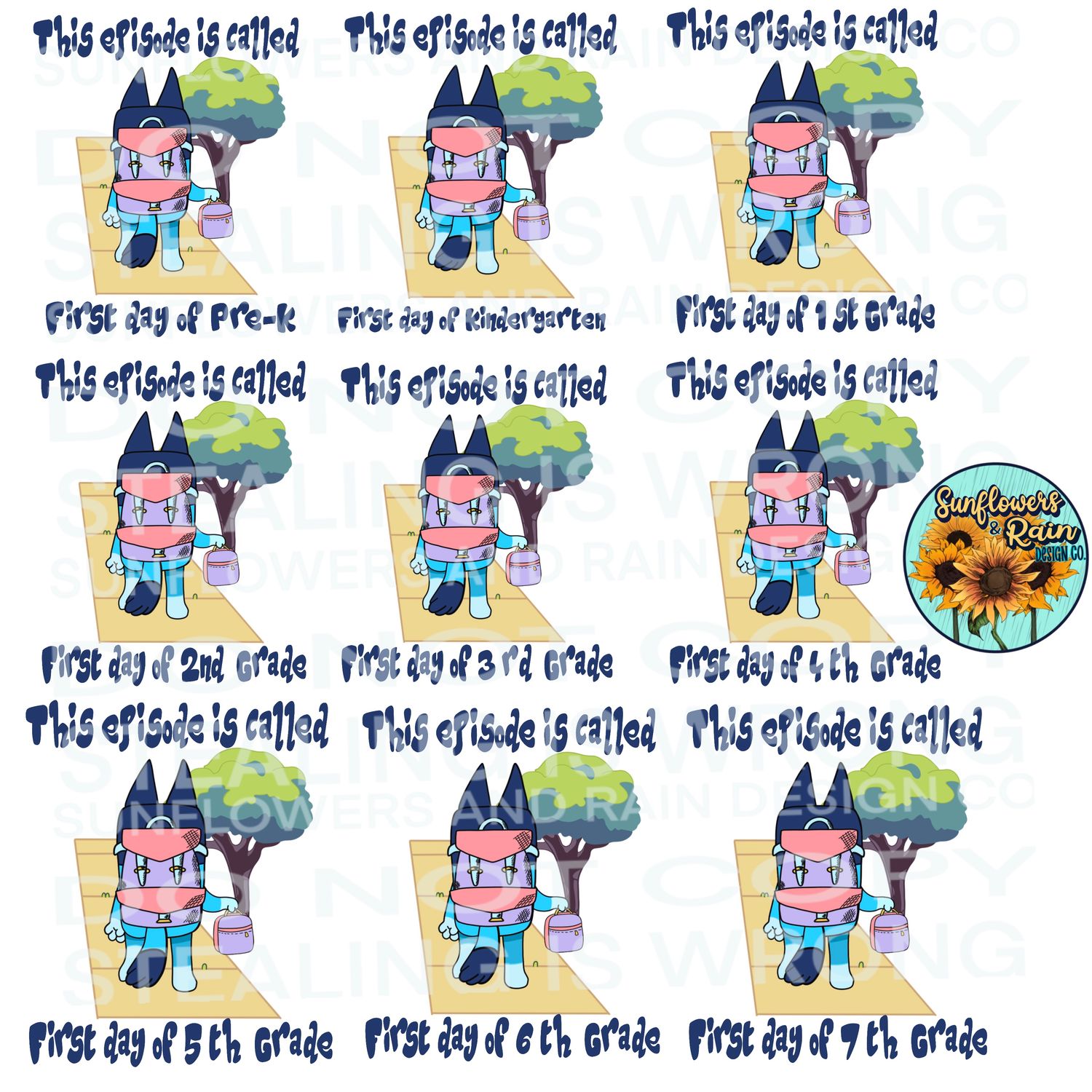 Bluey pink Back To School Shirt Design, First Day School  Bundle Png Sublimation.