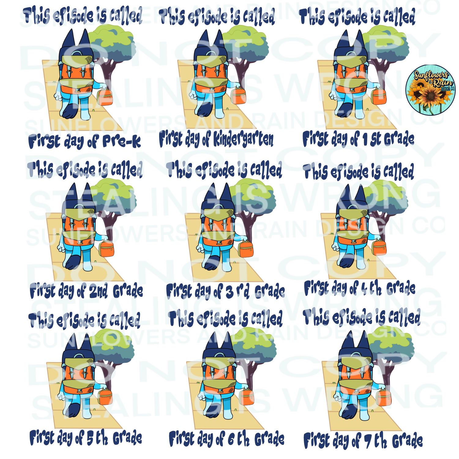 Bluey orange Back To School Shirt Design, First Day School  Bundle Png Sublimation.