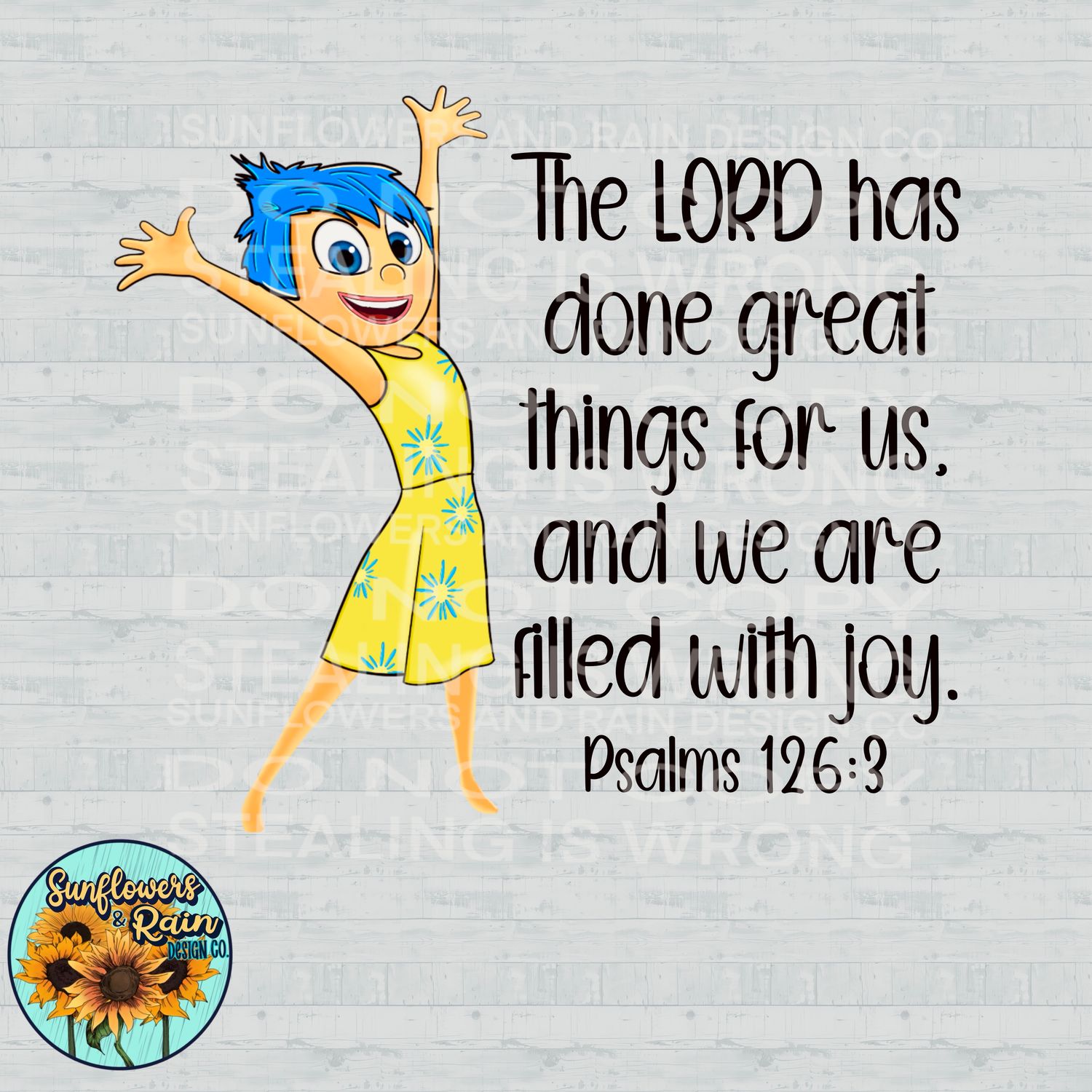 Joy, Inside out 2 , psalms 126:3 Png Sublimation file.  Digital download only