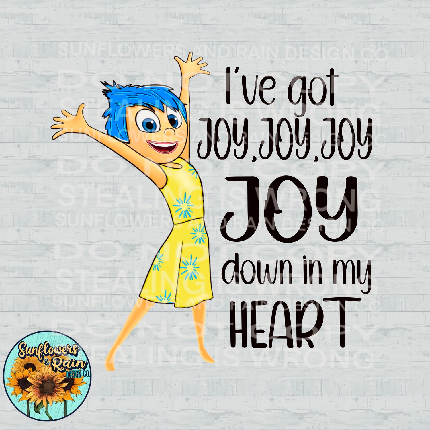 I’ve got joy joy joy down in my heart , Inside out 2 , psalms 126:3 Png Sublimation file.  Digital download only