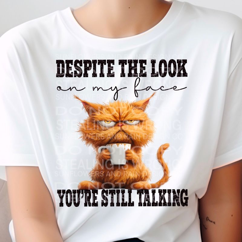Grumpy cat despite the look on my face you keep talking Png Sublimation file.  Digital download only