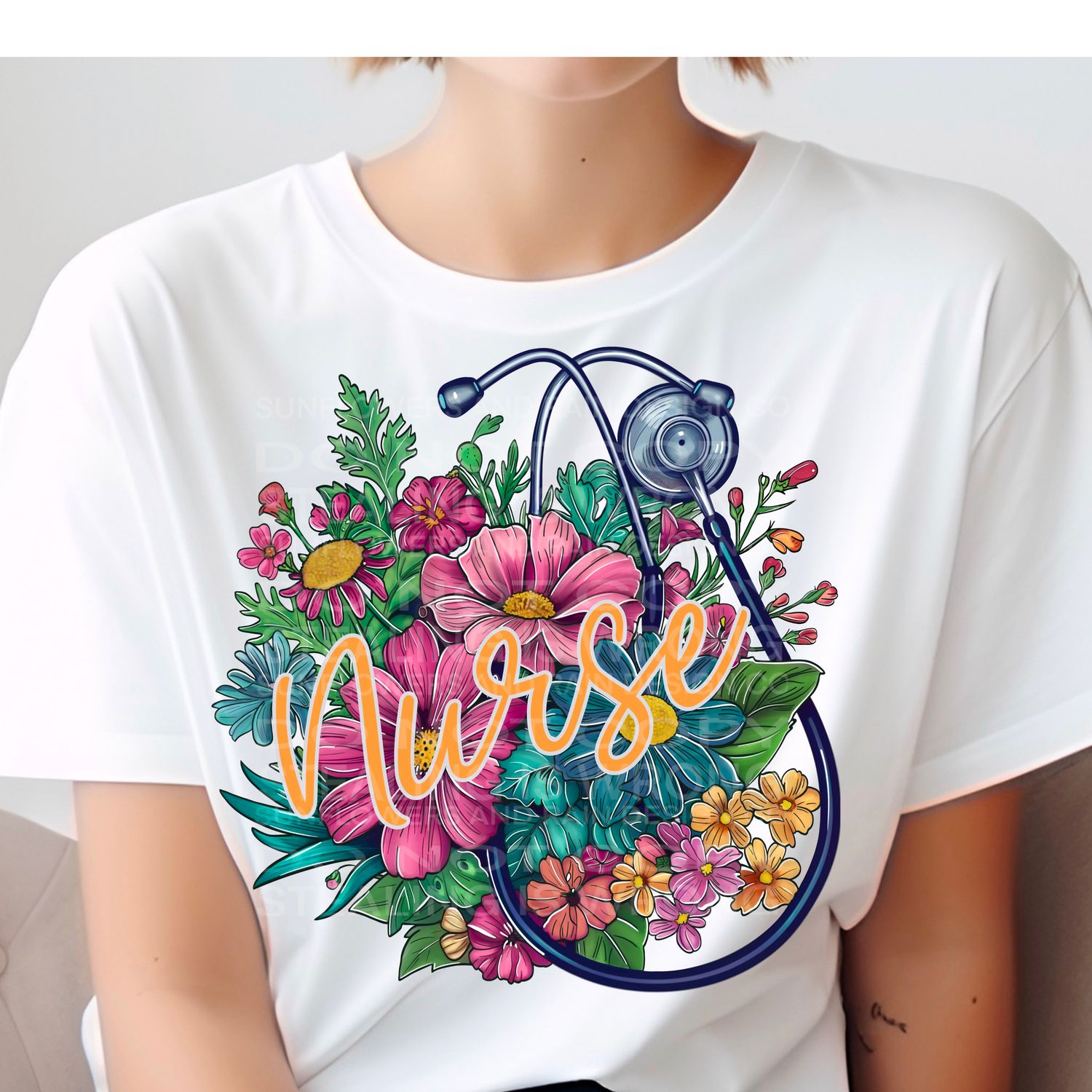 Nurse flower design  Png Sublimation file.  Digital download only