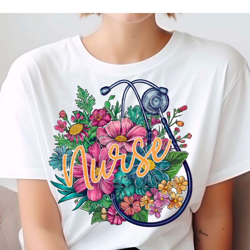 Nurse flower design  Png Sublimation file.  Digital download only