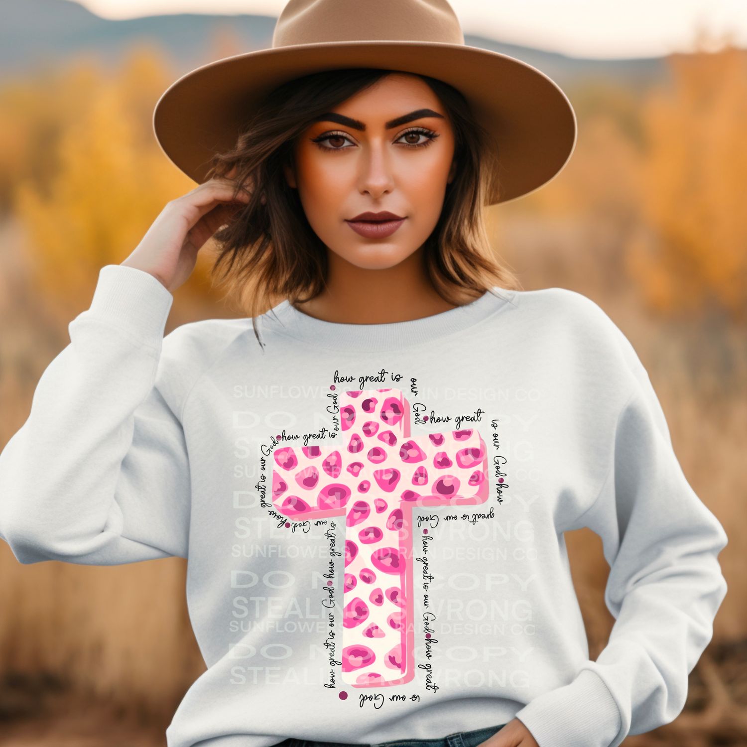 How great is our God , pink cross Png Sublimation file.  Digital download only