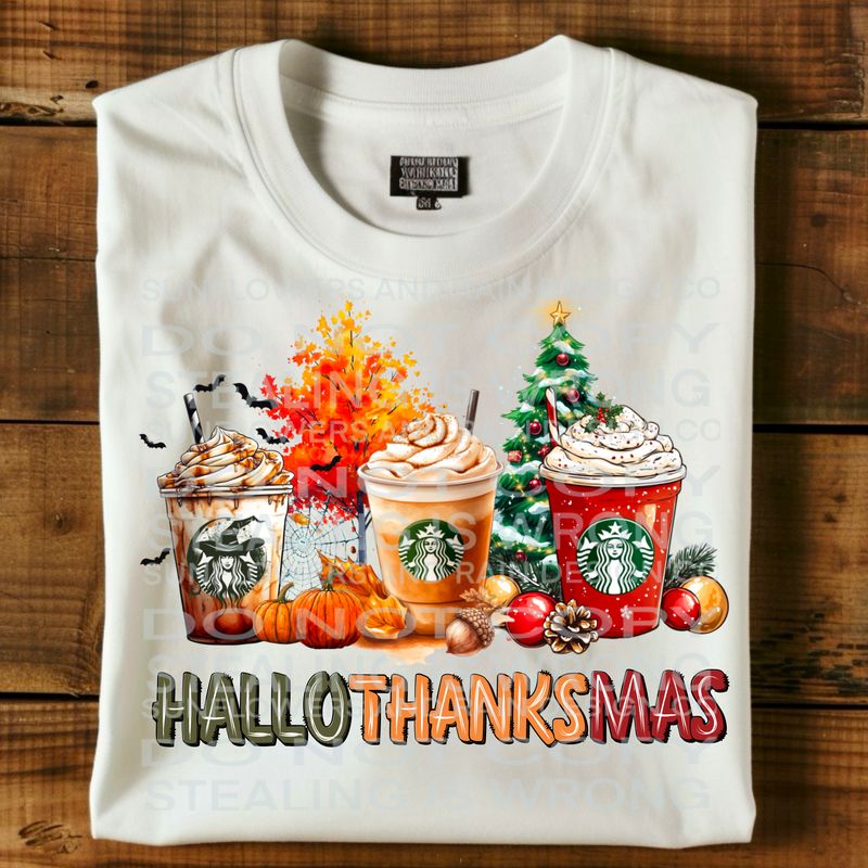 Hallothanksmas coffee Png Sublimation file.Digital download only