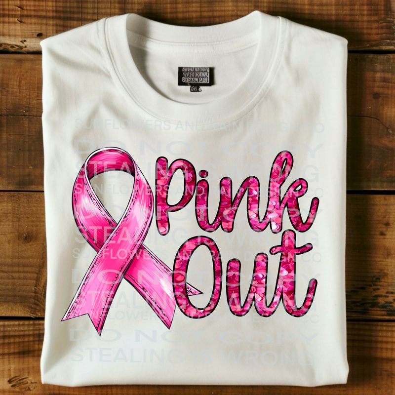 Pink out breast cancer awareness Png Sublimation file.Digital download only
