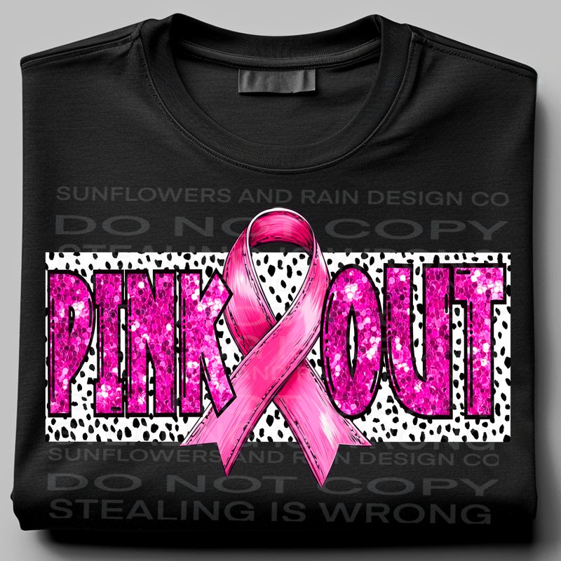 Pink out breast cancer awareness Png Sublimation file.Digital download only
